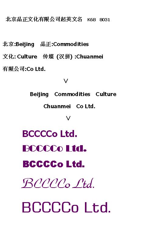 北京品正文化传媒有限公司起英文名_647元_K